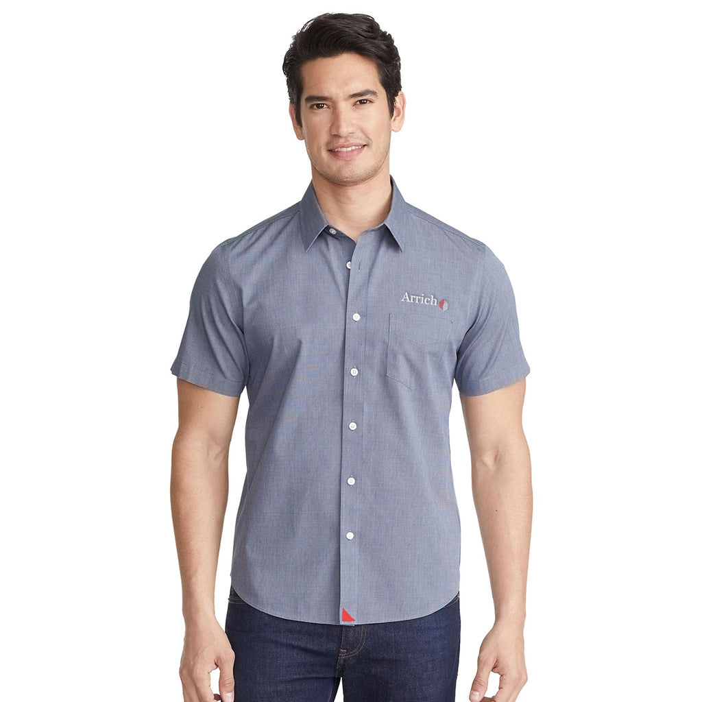 UNTUCKit Men's UNTUCKit Navy Petrus Wrinkle-Free Short Sleeve Shirt