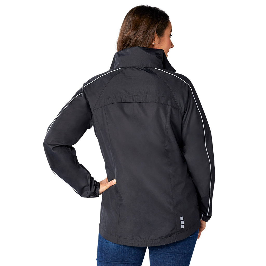 Elevate Women's Black/Silver Rincon Eco Packable Jacket