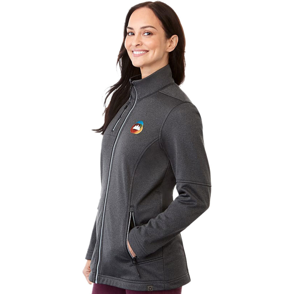 Elevate Women's Heather Dark Charcoal Joris Eco Softshell Jacket