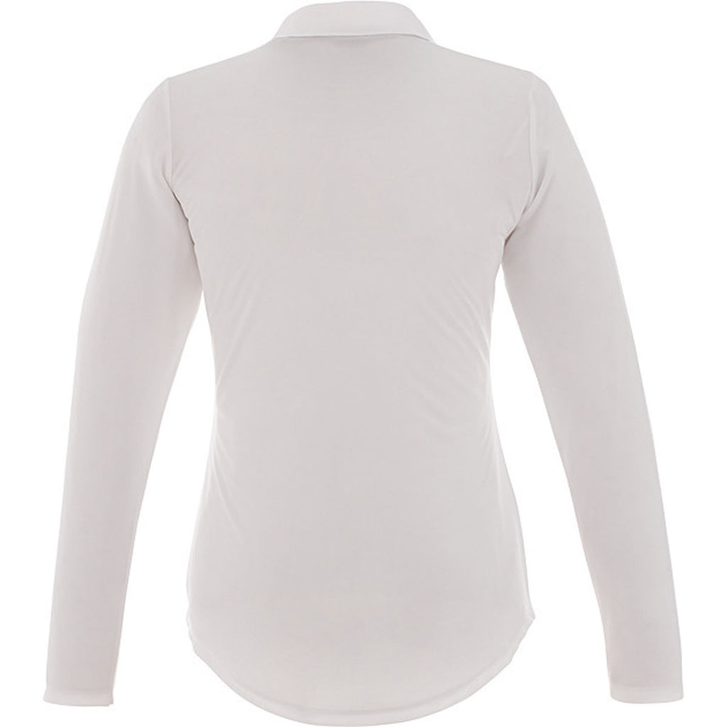 Elevate Women's White Mori Long Sleeve Polo