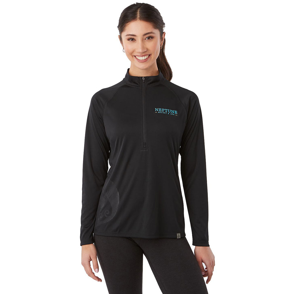 Trimark Women's Black Evans Eco Knit Performance Half Zip