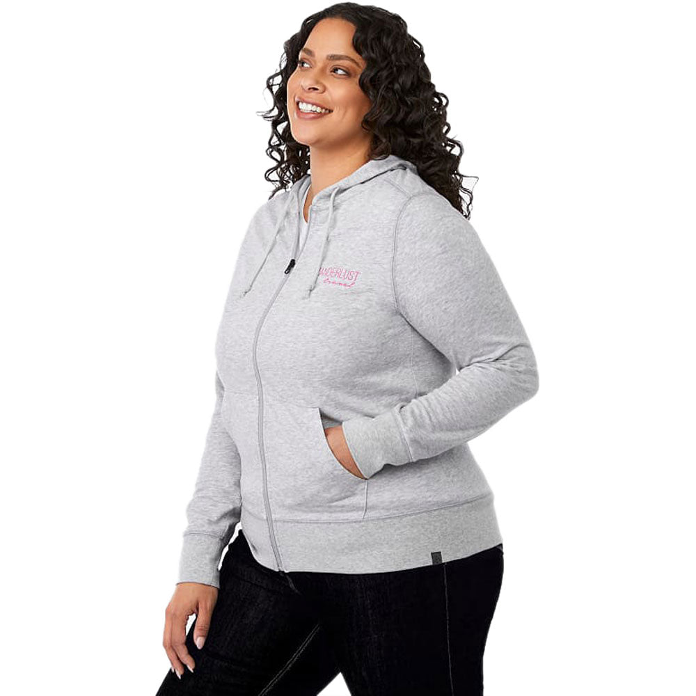 Elevate Women's Heather Grey Argus Eco Fleece Full Zip Hoody