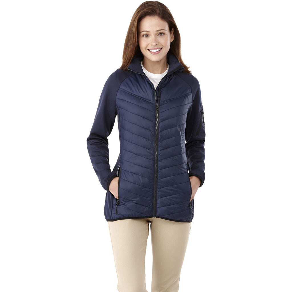 Elevate Women's Vintage Navy Banff Hybrid Insulated Jacket