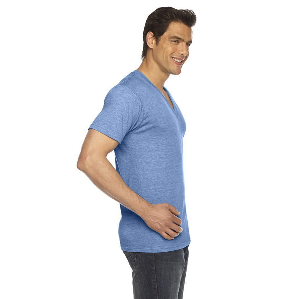 American Apparel Unisex Athletic Blue Short-Sleeve V-Neck