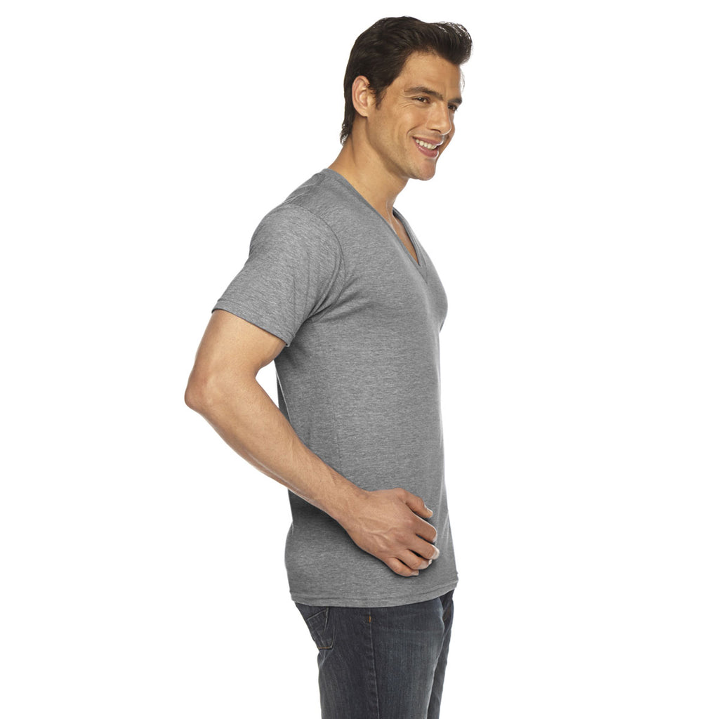 American Apparel Unisex Athletic Grey Short-Sleeve V-Neck