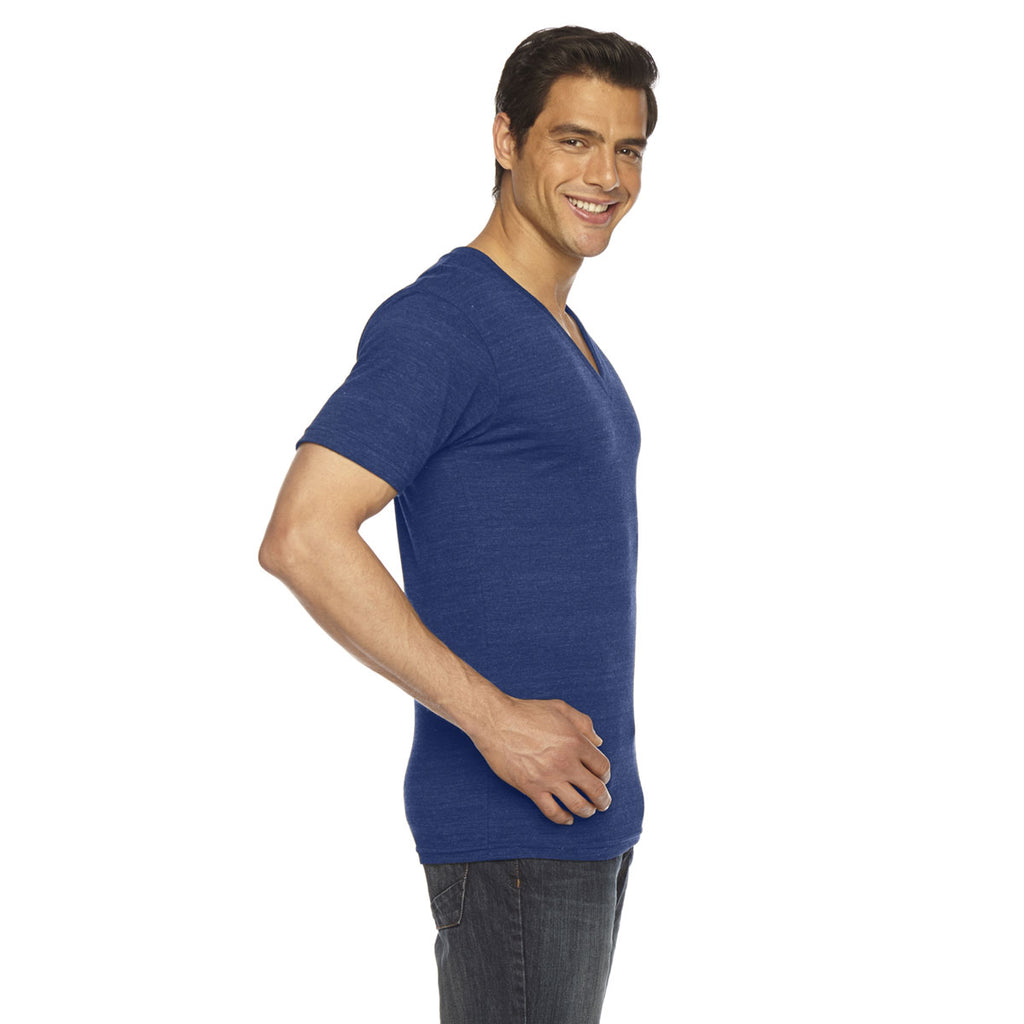 American Apparel Unisex Triblend Indigo Short-Sleeve V-Neck