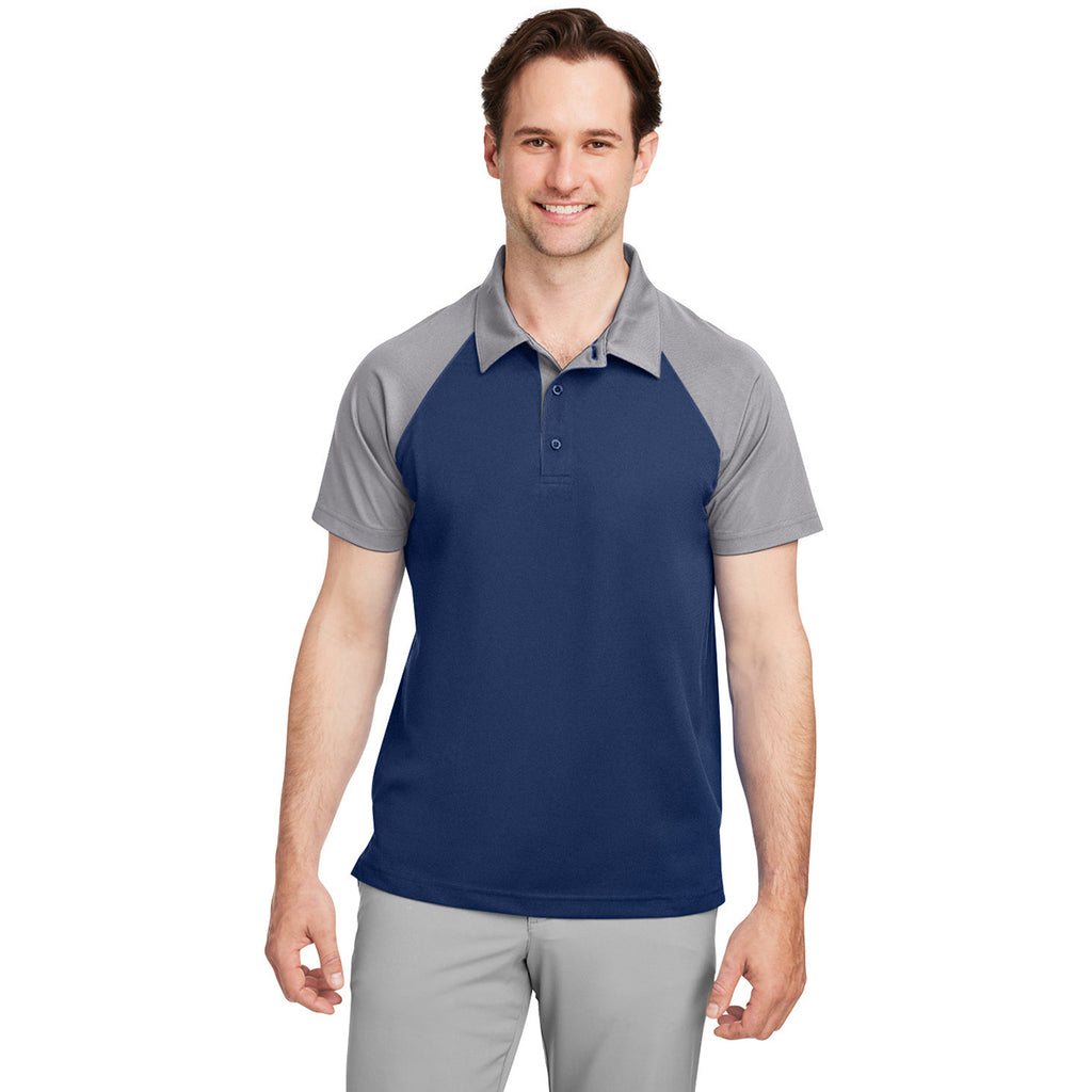 Team 365 Men's Sport Dark Navy/Sport Graphite Command Snag-Protection Colorblock Polo