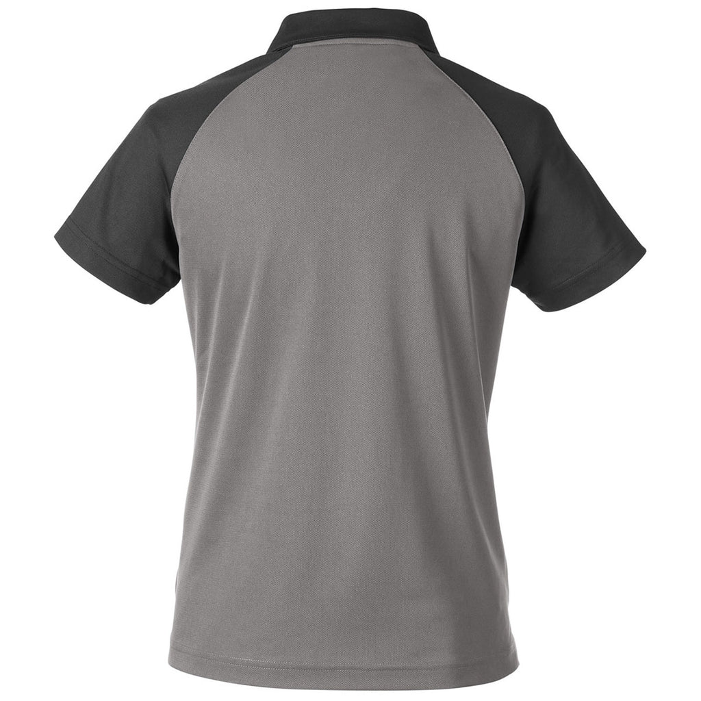 Team 365 Women's Sport Graphite/Black Command Snag-Protection Colorblock Polo