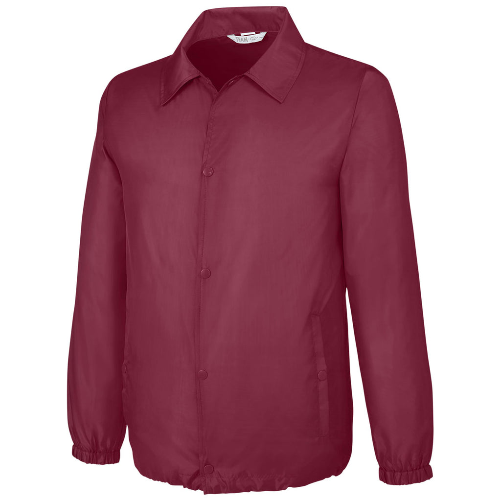 Team 365 Unisex Sport Maroon Zone Protect Coaches Jacket