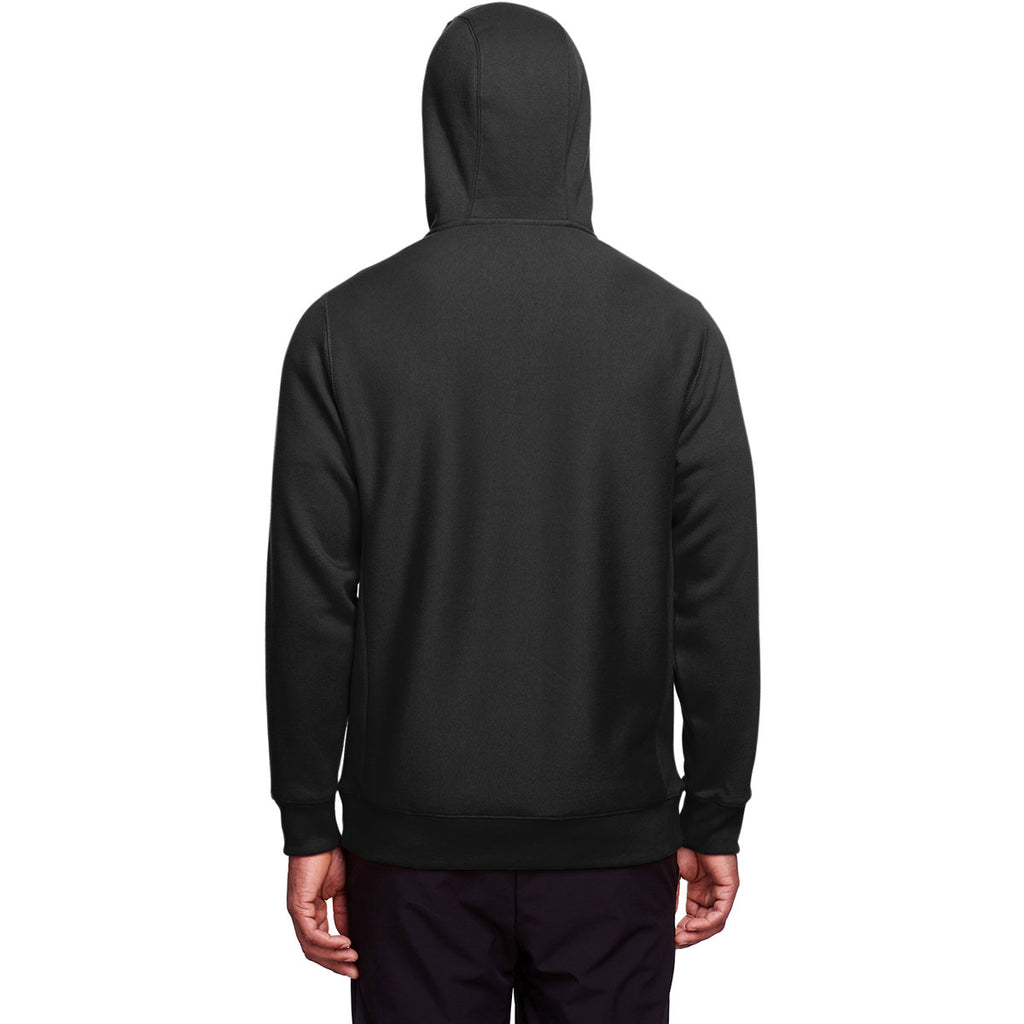 Team 365 Men's Black Zone HydroSport Heavyweight Full-Zip Hooded Sweatshirt