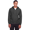 Team 365 Men's Dark Grey Heather Zone HydroSport Heavyweight Full-Zip Hooded Sweatshirt