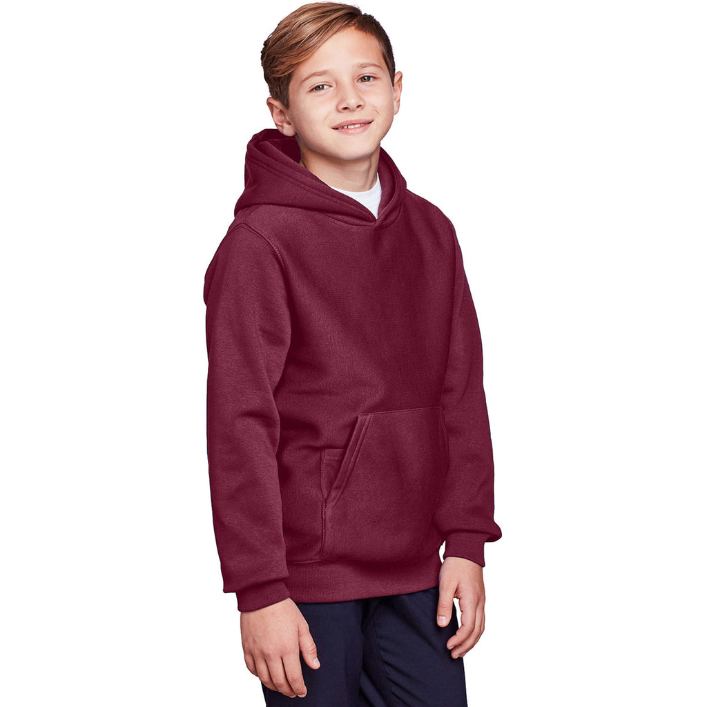 Team 365 Youth Sport Dark Maroon Zone HydroSport Heavyweight Pullover Hooded Sweatshirt