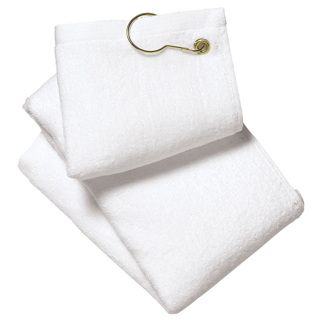 Port Authority White Grommeted Golf Towel