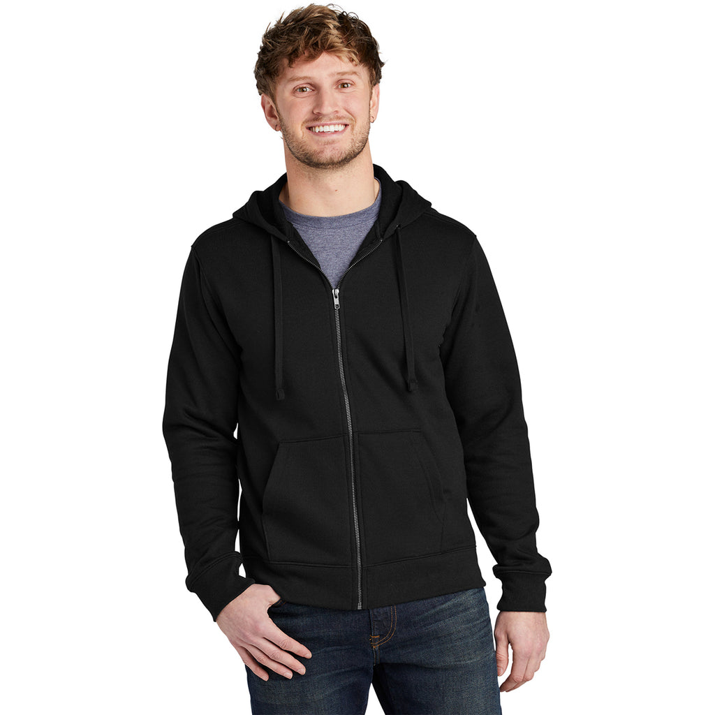 Volunteer Knitwear Men's Deep Black Chore Fleece Full-Zip Hoodie