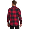 Port Authority Men's Red/Black Buffalo Check Plaid Flannel Shirt