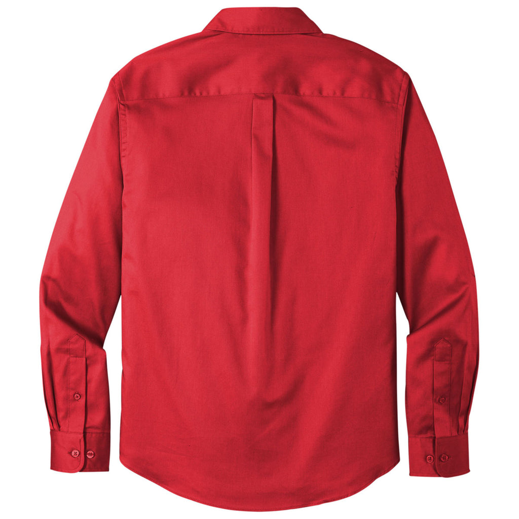 Port Authority Men's Rich Red Long Sleeve SuperPro React Twill Shirt