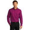 Port Authority Men's Wild Berry Long Sleeve SuperPro React Twill Shirt