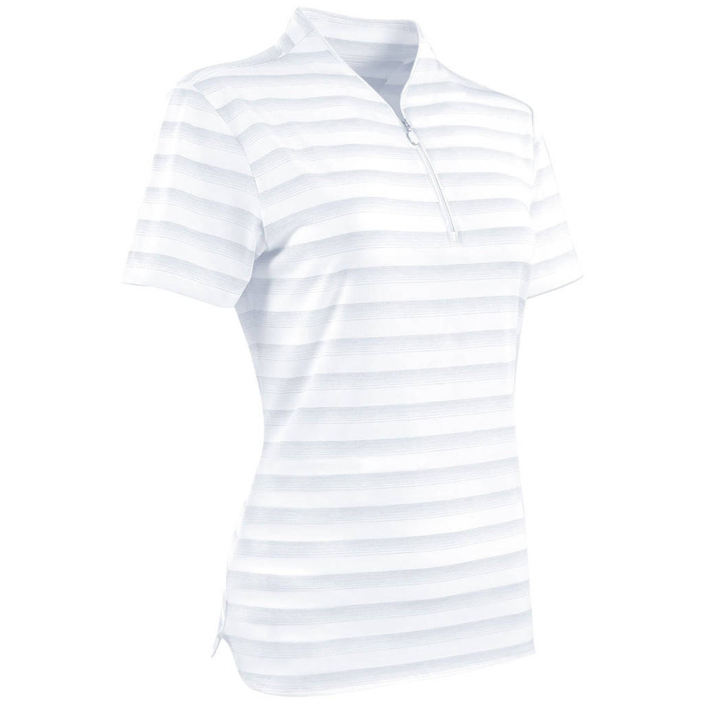 Greg Norman Women's White LAB Stripe Polo