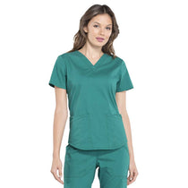 Cherokee Women's Hunter Green Workwear Professionals V-Neck Top