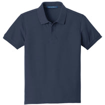 Port Authority Youth River Blue Navy Core Classic Pique Polo