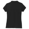 Port Authority Girls Black Silk Touch Peter Pan Collar Polo