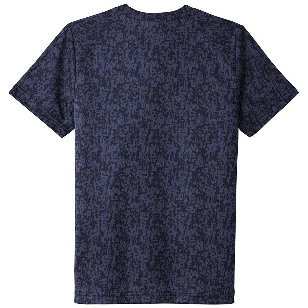 Sport-Tek Youth True Navy PosiCharge Digi Camo Short Sleeve Tee