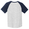 Sport-Tek Youth Heather Grey/Navy Short Sleeve Colorblock Raglan Jersey