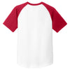 Sport-Tek Youth White/Red Short Sleeve Colorblock Raglan Jersey