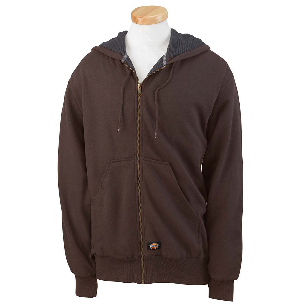 Dickies Men's Dark Brown Thermal-Lined Fleece Jacket